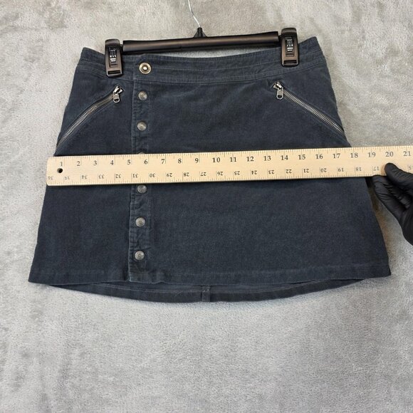 Kuhl Skirt Womens 4 Charcoal Corduroy Button Front Zip Pockets Casual Style 6191 - Picture 4 of 12